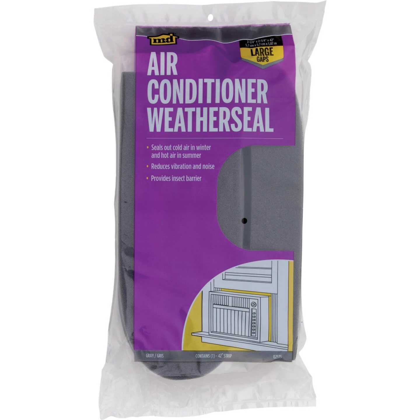 M-D 2-1/4 In. X 42 In. Air Conditioner Weatherseal 4 M-D 2-1/4 In. X 42 In. Air Conditioner Weatherseal - Image 2