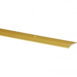 M-D Satin Brass Fluted 1-3/8 In. X 6 Ft. Aluminum Carpet Trim Bar, Wide