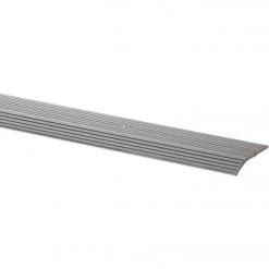 M-D Satin Silver Fluted 1-3/8 In. X 6 Ft. Aluminum Carpet Trim Bar, Wide