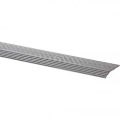M-D Satin Silver Fluted 1-3/8 In. X 3 Ft. Aluminum Carpet Trim Bar, Wide