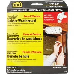 M-D White 17 Ft. Rubber Weatherstrip