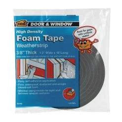 M-D 1/2" W X 3/8" T X 10' L Gray Foam Weatherstrip Tape
