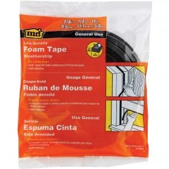 M-D 1/2" W X 3/8" T X 17' L Gray Foam Weatherstrip Tape