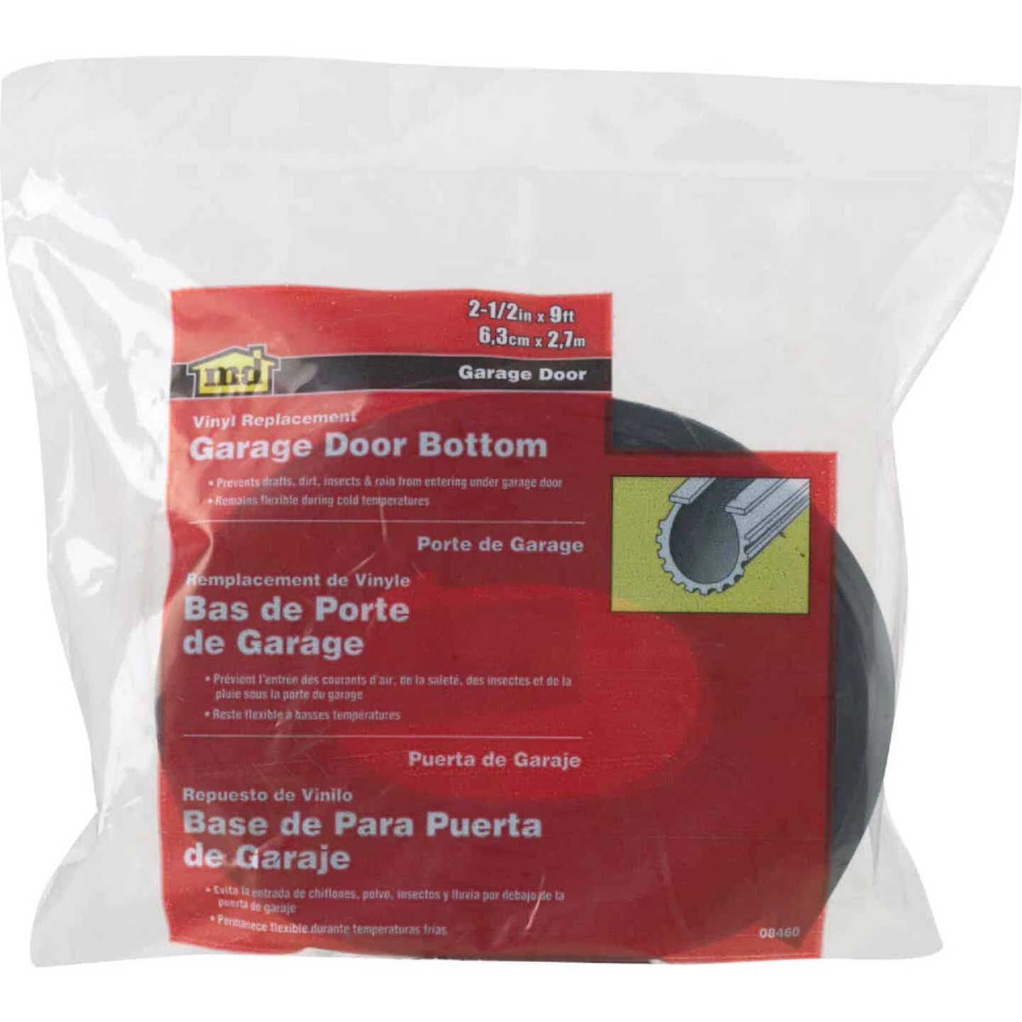 M-D 9 Ft. Garage Door Bottom Vinyl Insert Garage Door Seal 4 M-D 9 Ft. Garage Door Bottom Vinyl Insert Garage Door Seal - Image 2