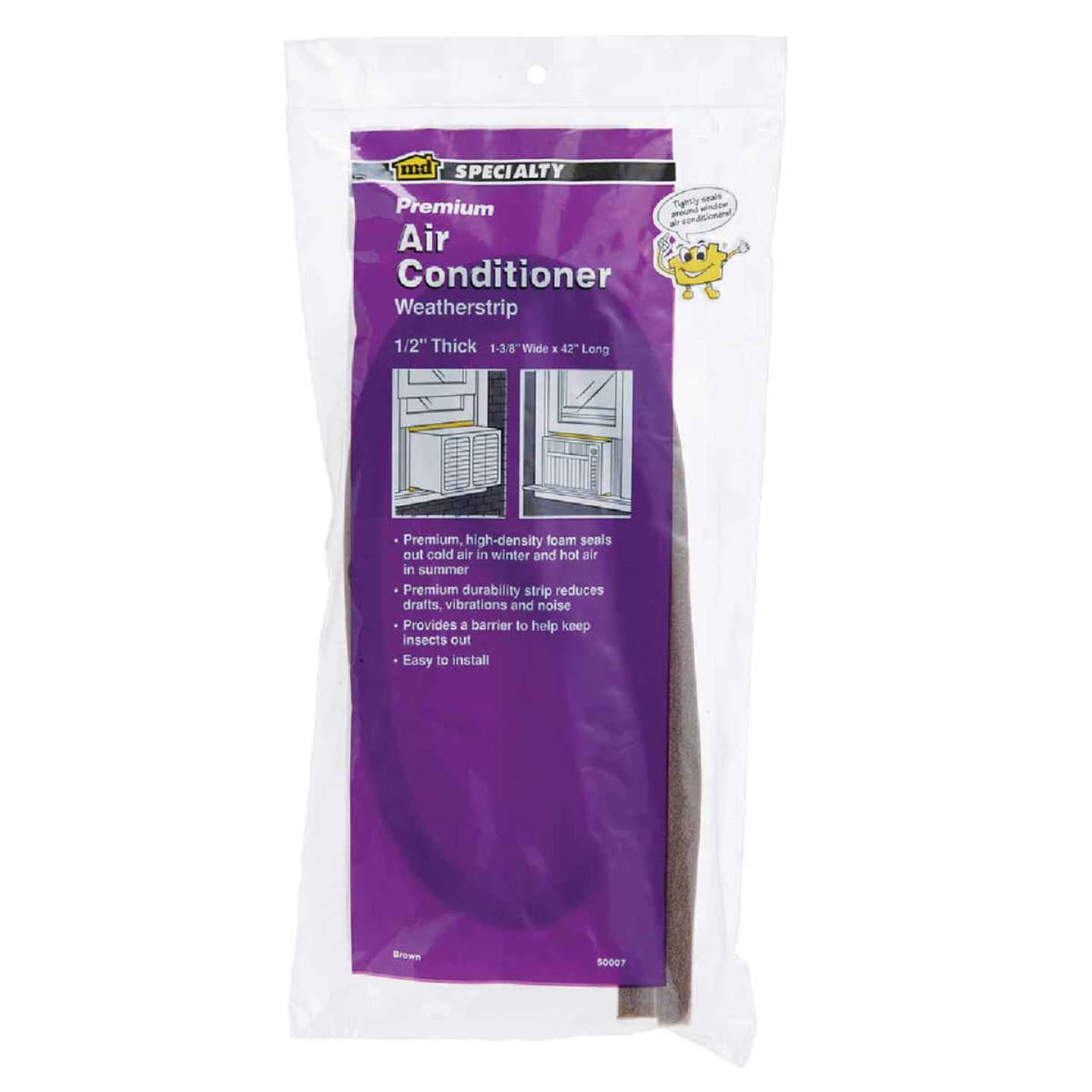 M-D 42 In. X 1-3/8 In. X 1/2 In. Air Conditioning Weatherstrip, Brown 3 M-D 42 In. X 1-3/8 In. X 1/2 In. Air Conditioning Weatherstrip, Brown