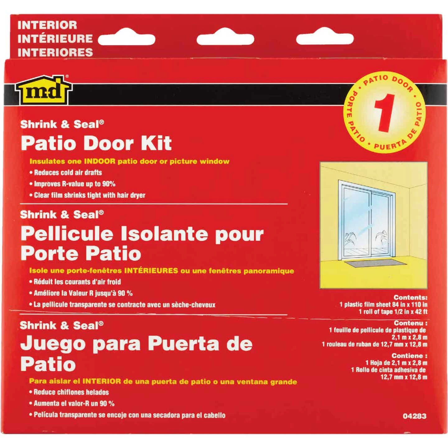 M-D Indoor 84 In. X 110 In. Patio Door Or Picture Window Insulation Kit 3 M-D Indoor 84 In. X 110 In. Patio Door Or Picture Window Insulation Kit